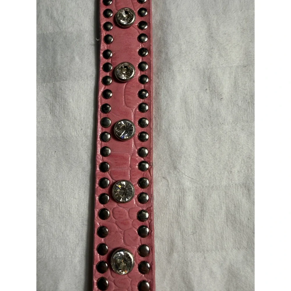 Nocona Pink Croc Embossed Leather Western Rhinestone Studded Scene Metal Goth